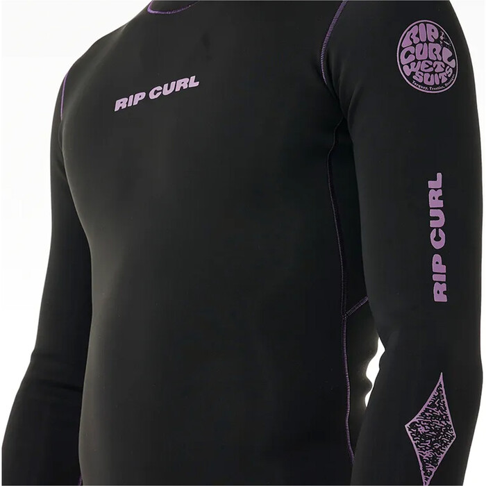 Rip Curl Mnner Dawn Patrol 1.5mm Black 2024 Langarm Neoprenanzug Jacke 122MWJ - / Lila